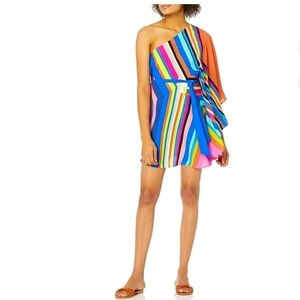 Trina Turk Belted One Shoulder Caftan Cover Up, Size S/M